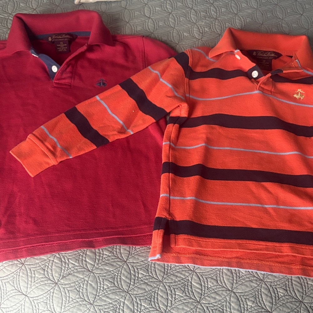 Brooks Brothers Kids Polo Set - Red and Orange Stripes